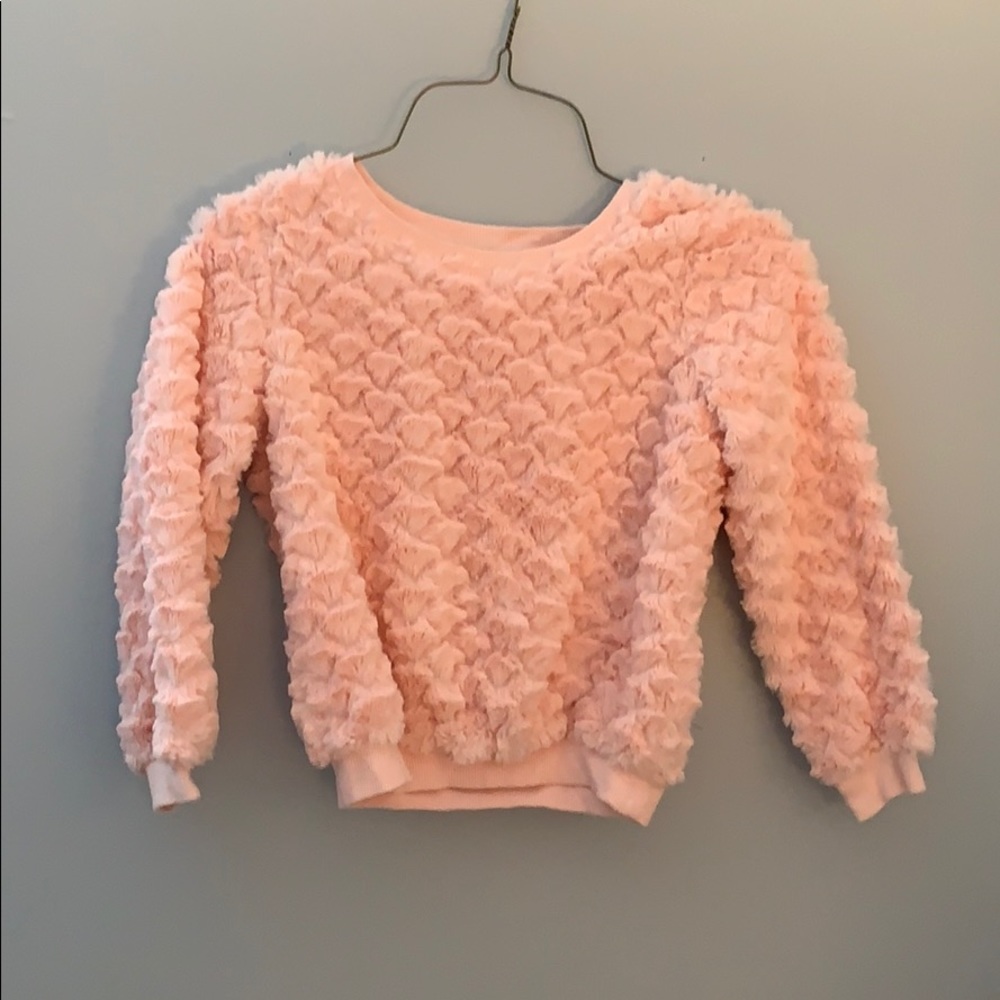Girls Cute Heart Furry Sweatshirt xhileration 6/6x